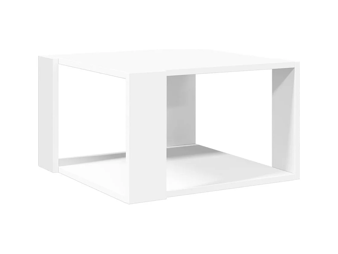 Table basse design moderne bois blanche 51.5 x 51.5 x 30 cm DEC037890