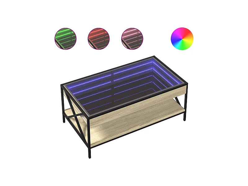Table basse de salon métal 90 x 50 x 38 cm DEC037490