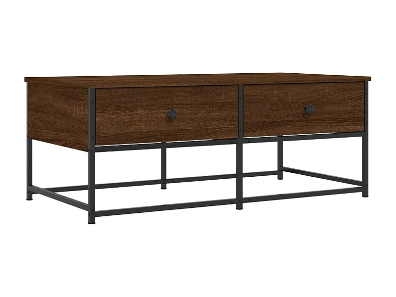 Table basse avec deux métal marron 100 x 51 x 40 cm DEC038604