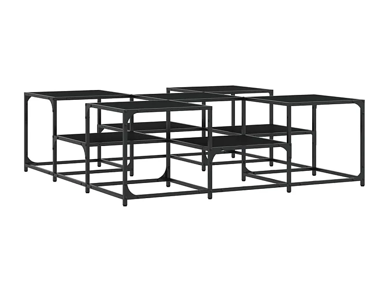 Table basse 2 hauteurs métal marron 121 x 121 x 40 cm DEC039634