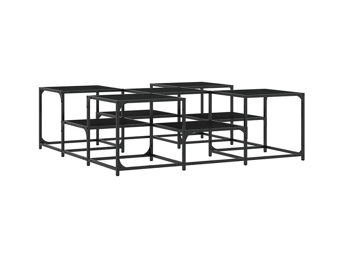 Table basse 2 hauteurs métal marron 121 x 121 x 40 cm DEC039634