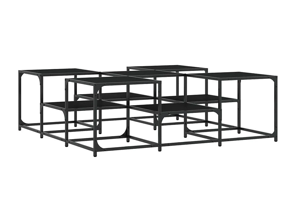 Table basse 2 hauteurs métal marron 121 x 121 x 40 cm DEC039634