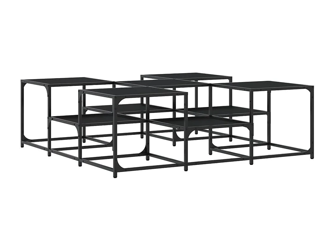 Table basse 2 hauteurs métal marron 121 x 121 x 40 cm DEC039634