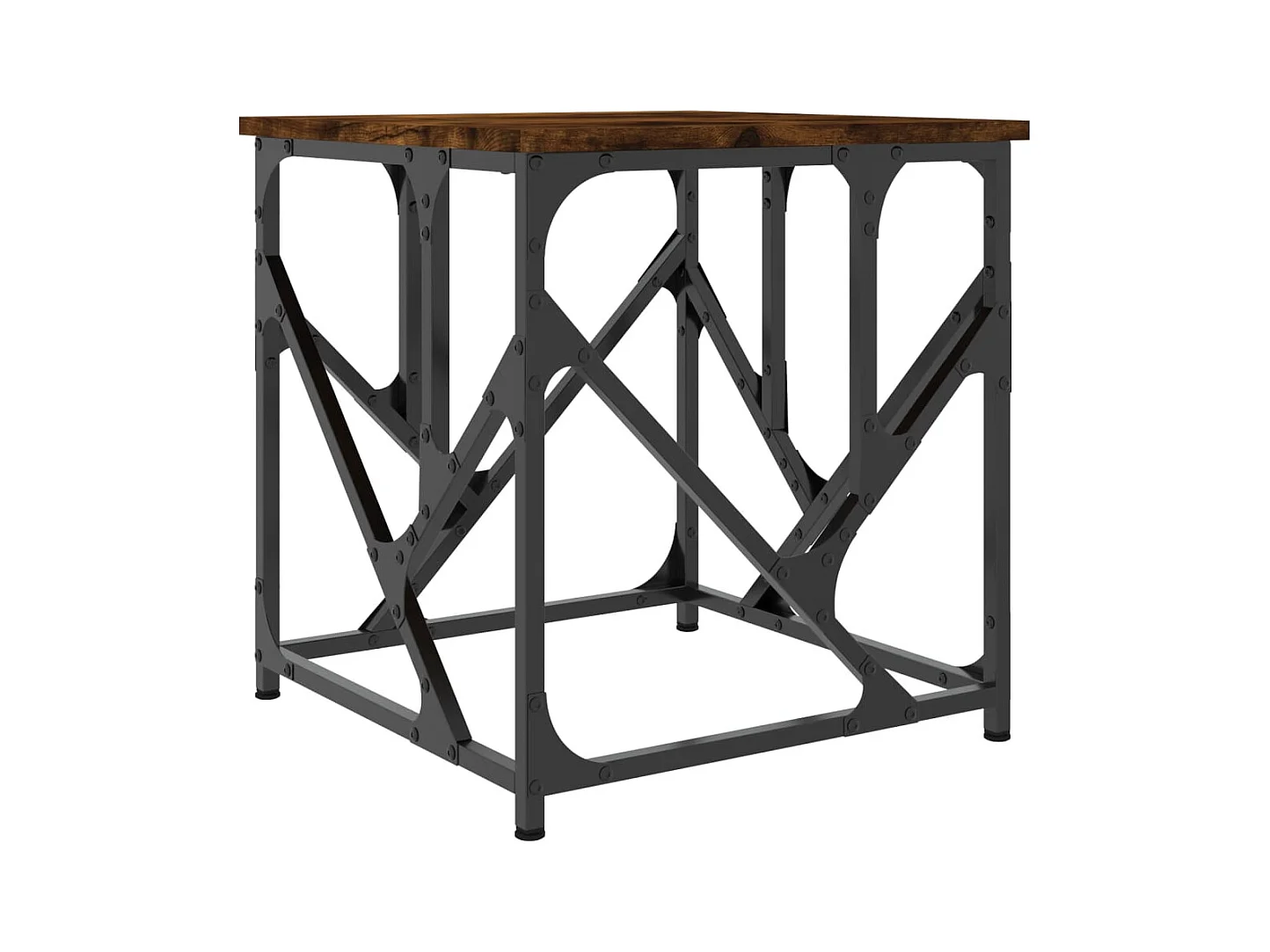 Table basse design industriel métal marron 45 x 45 x 47.5 cm DEC038401