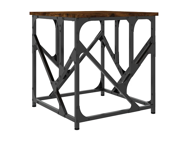 Table basse design industriel métal marron 45 x 45 x 47.5 cm DEC038401