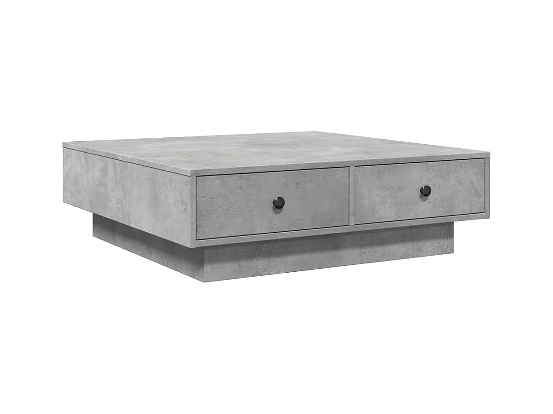Table basse avec tiroirs grise 90 x 90 x 28 cm DEC039406