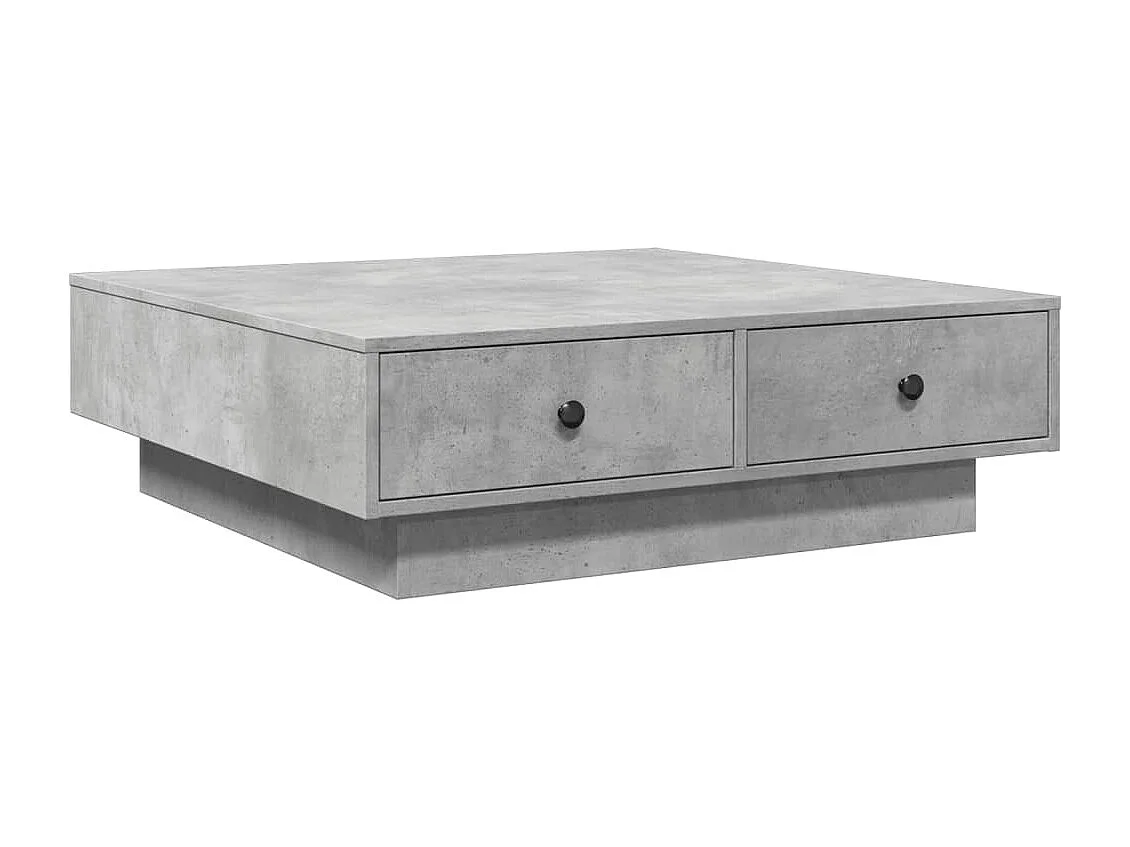 Table basse avec tiroirs grise 90 x 90 x 28 cm DEC039406