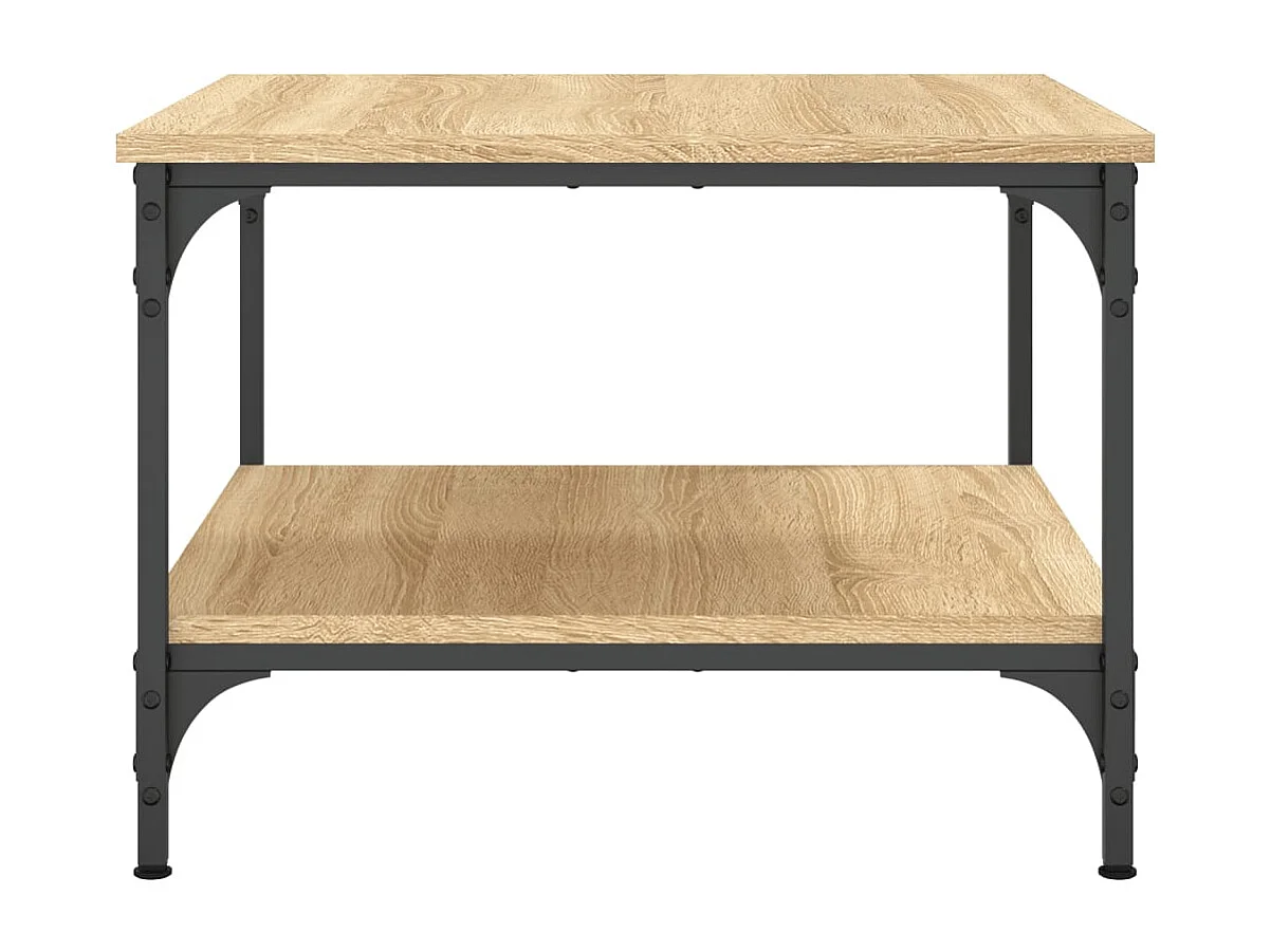 Table basse avec étagère métal beige 55 x 55 x 40 cm DEC038965