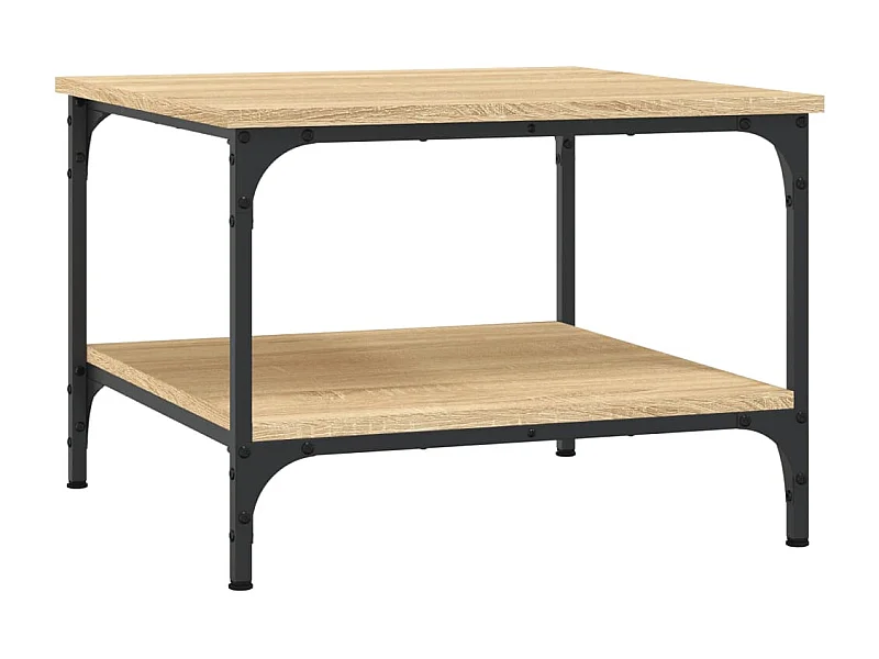 Table basse avec étagère métal beige 55 x 55 x 40 cm DEC038965