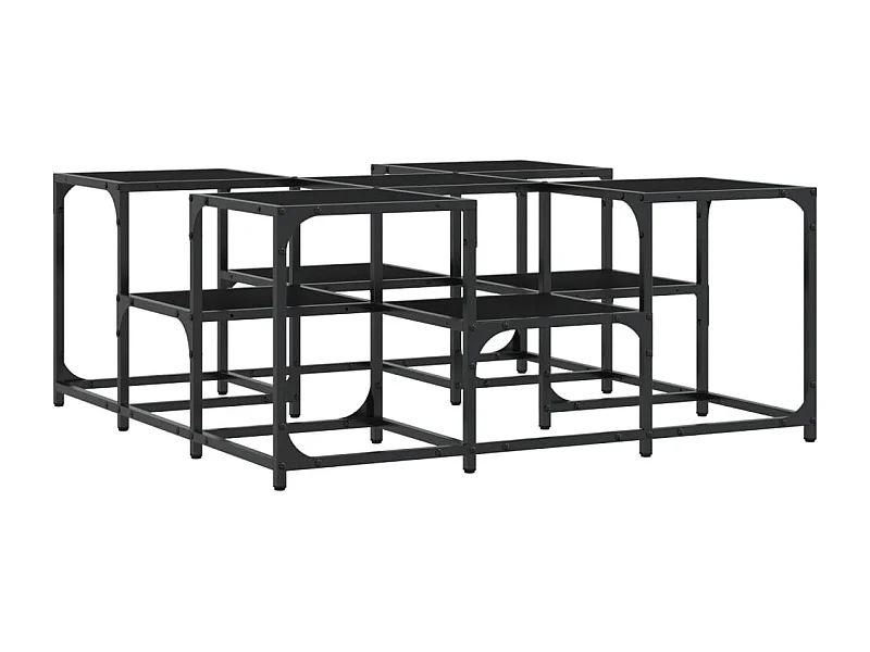 Table basse deux hauteurs métal marron 91 x 91 x 40 cm DEC039863