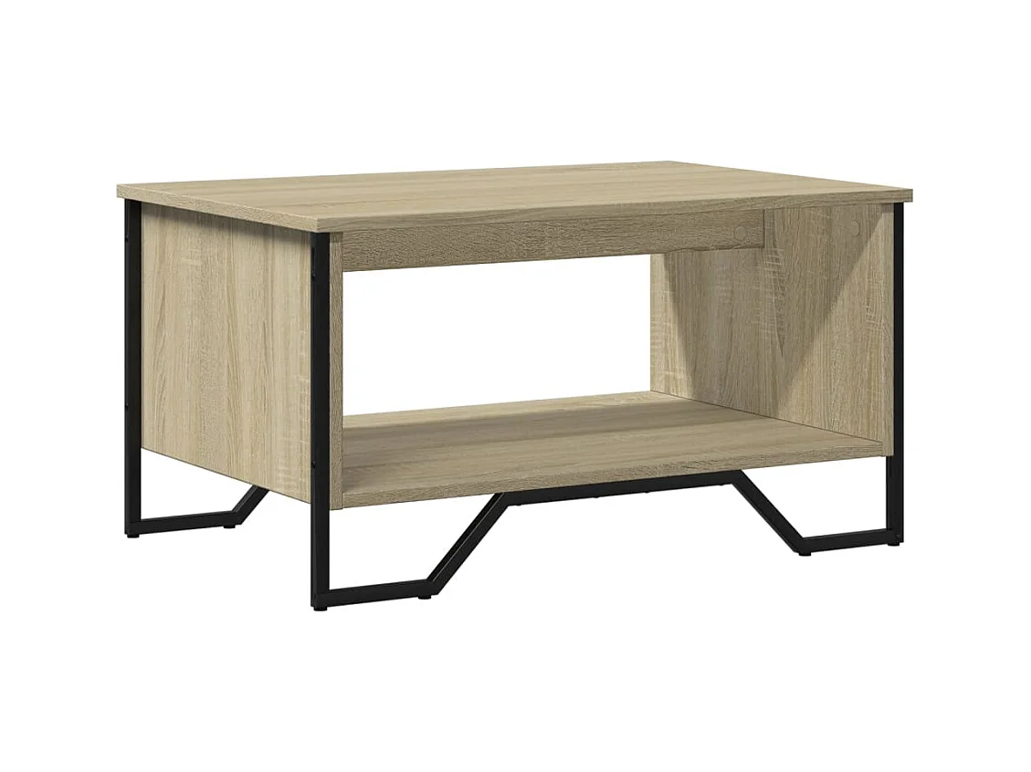 Table basse design industriel métal beige 75 x 51 x 40 cm DEC038993