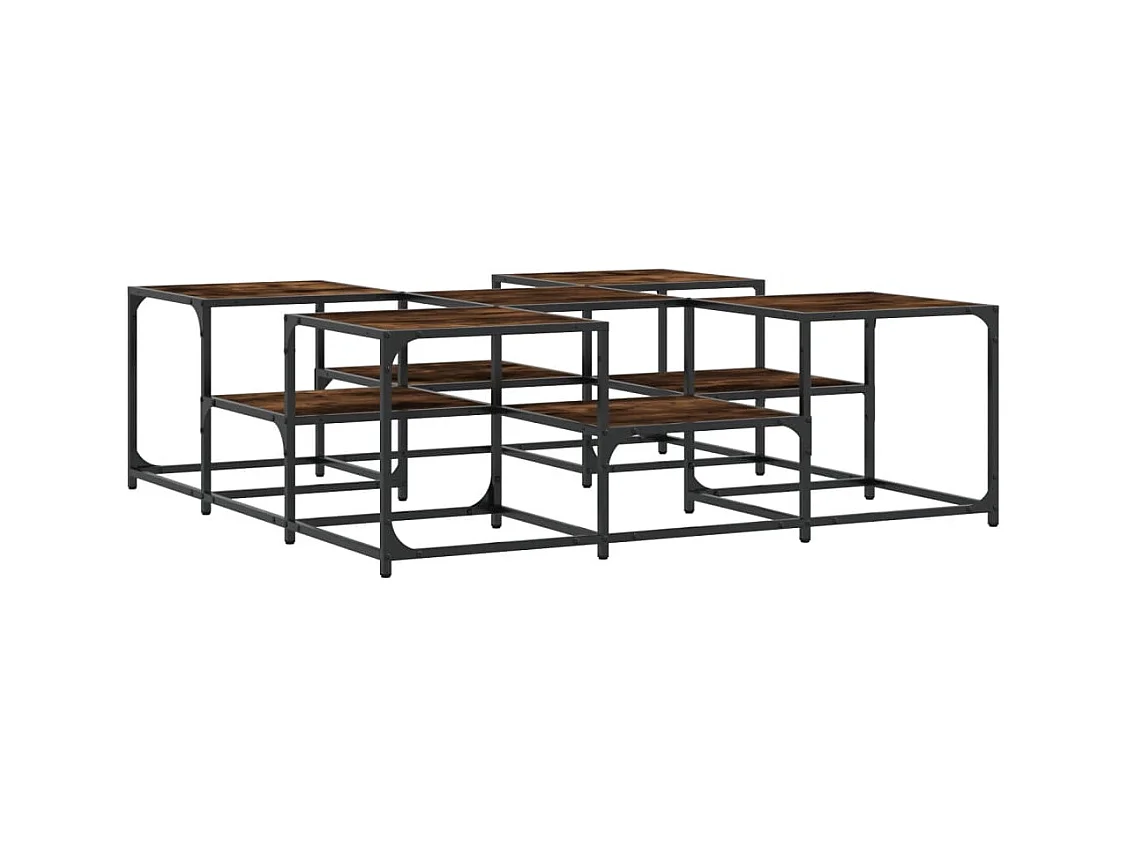 Table basse deux hauteurs métal marron 121 x 121 x 40 cm DEC038392