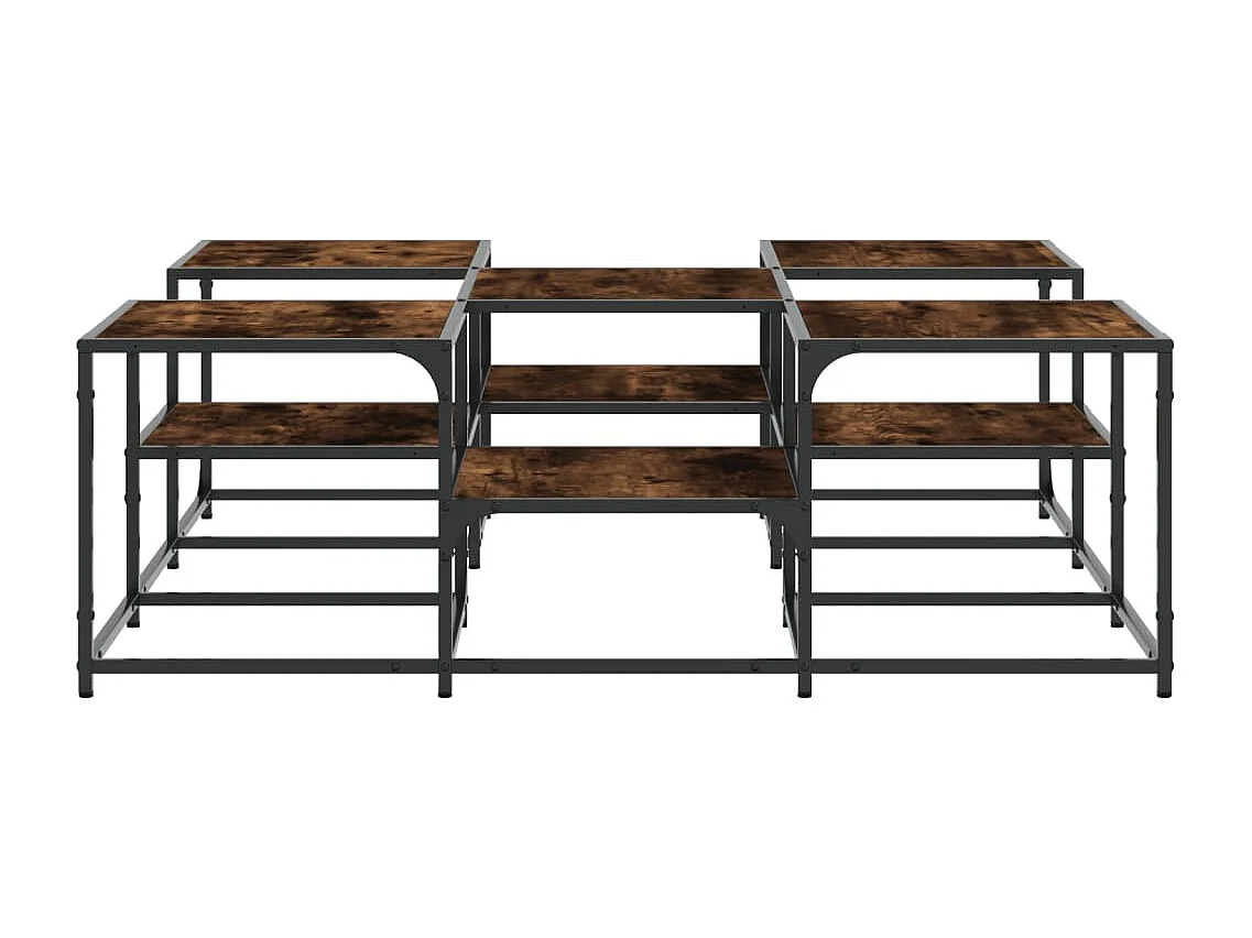 Table basse deux hauteurs métal marron 121 x 121 x 40 cm DEC038392