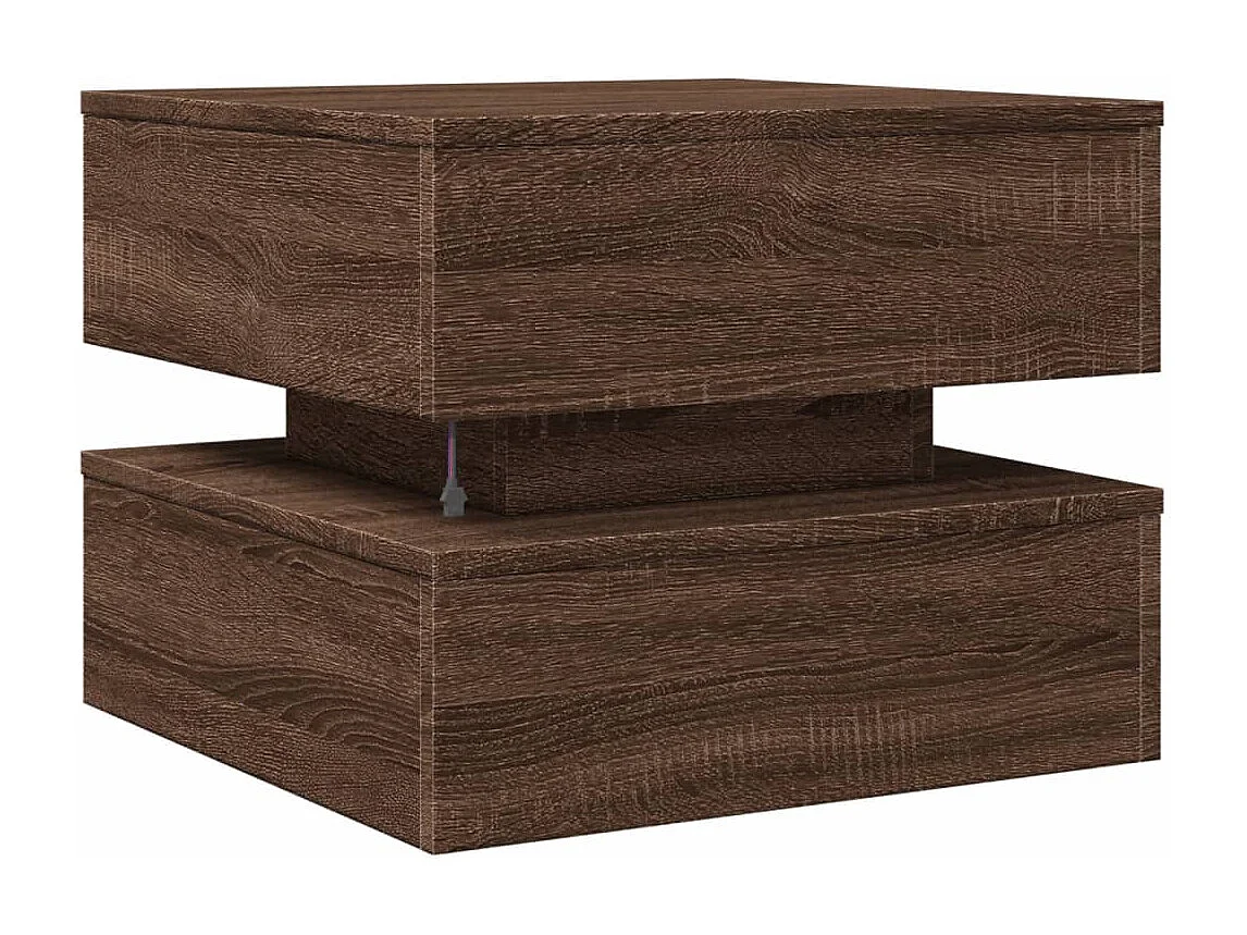 Table basse de salon bois marron 50 x 50 x 40 cm DEC037631