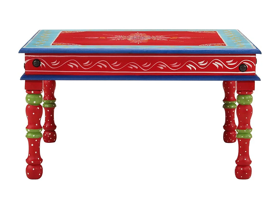 Table basse style artisanal bois marron 54 x 54 x 30 cm DEC039919