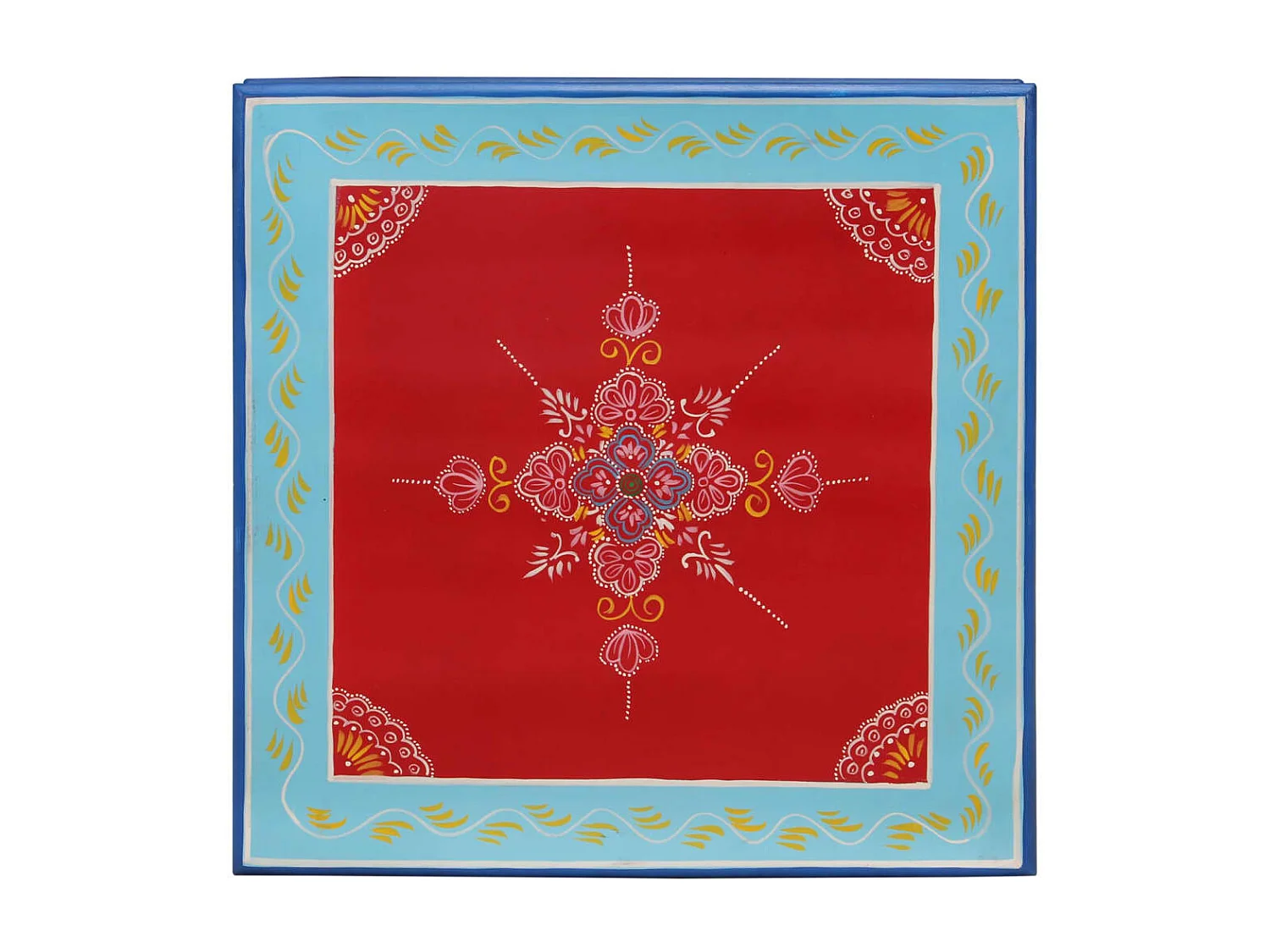 Table basse style artisanal bois marron 54 x 54 x 30 cm DEC039919