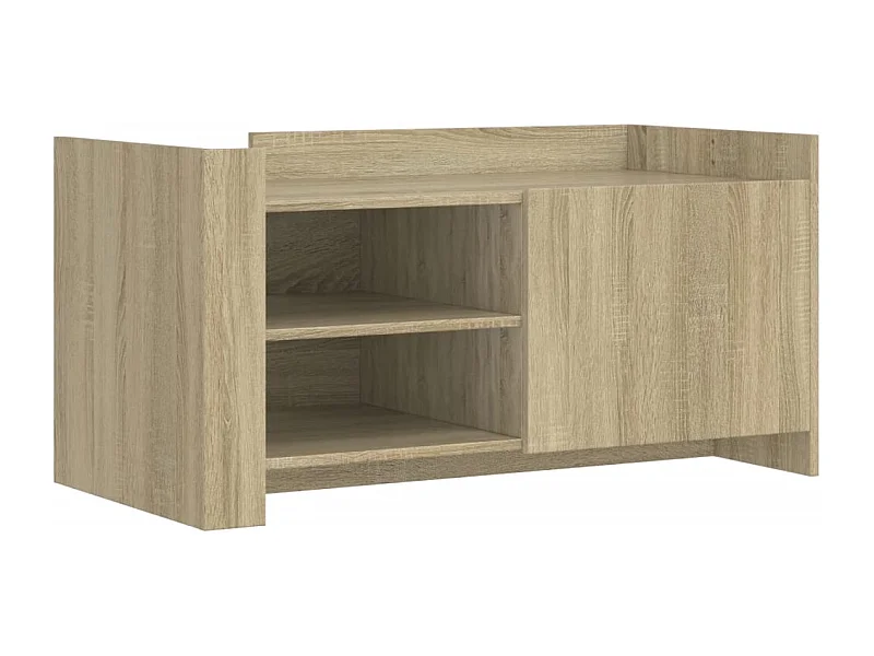 Table basse avec étagères bois beige 100 x 50 x 50 cm DEC038870