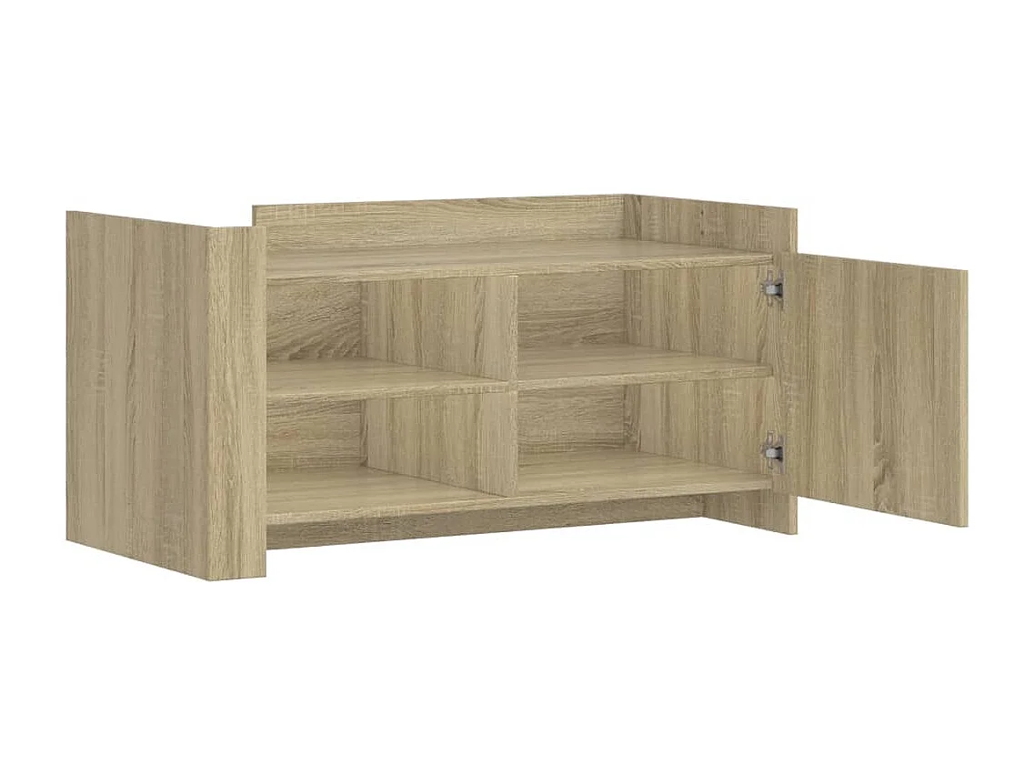 Table basse avec étagères bois beige 100 x 50 x 50 cm DEC038870