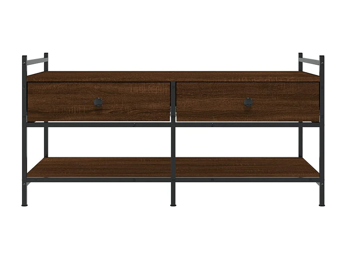 Table basse avec tiroirs métal marron 99 x 50 x 50 cm DEC038834