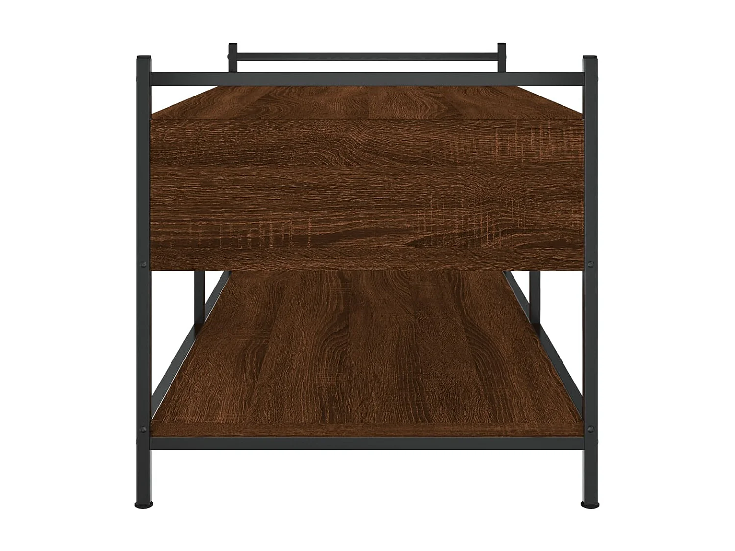 Table basse avec tiroirs métal marron 99 x 50 x 50 cm DEC038834