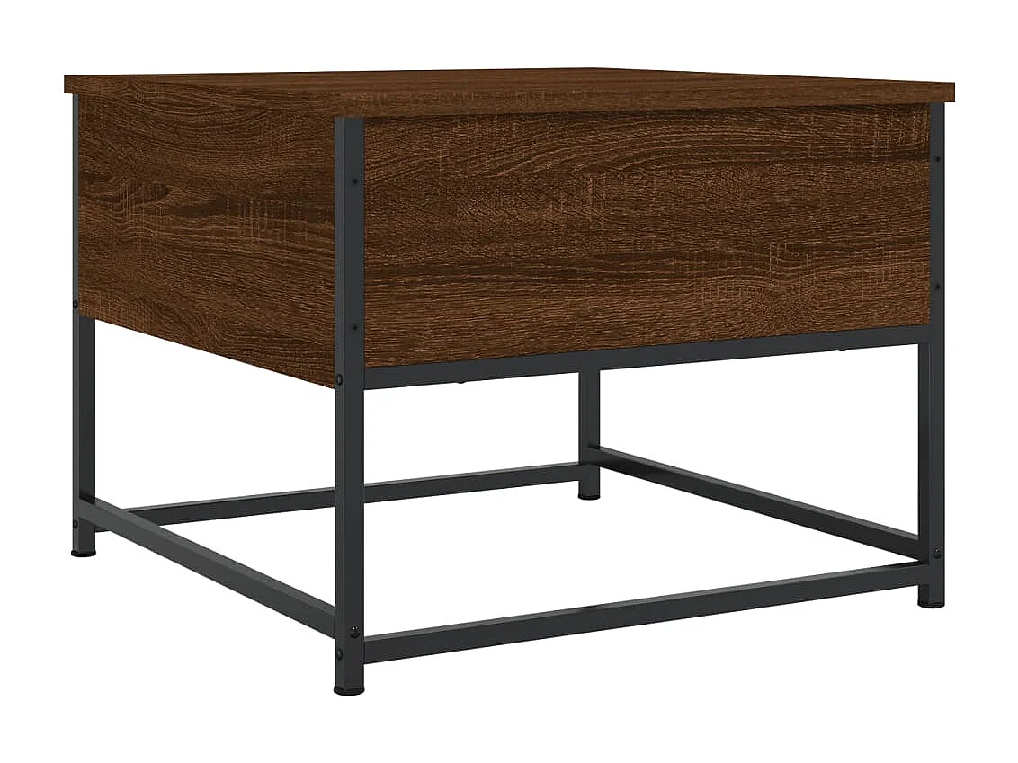 Table basse avec tiroir métal marron 51 x 51 x 40 cm DEC038689