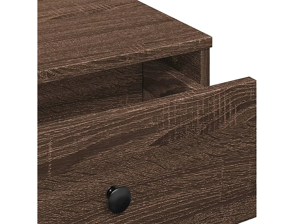 Table basse avec deux bois marron 90 x 90 x 28 cm DEC038830