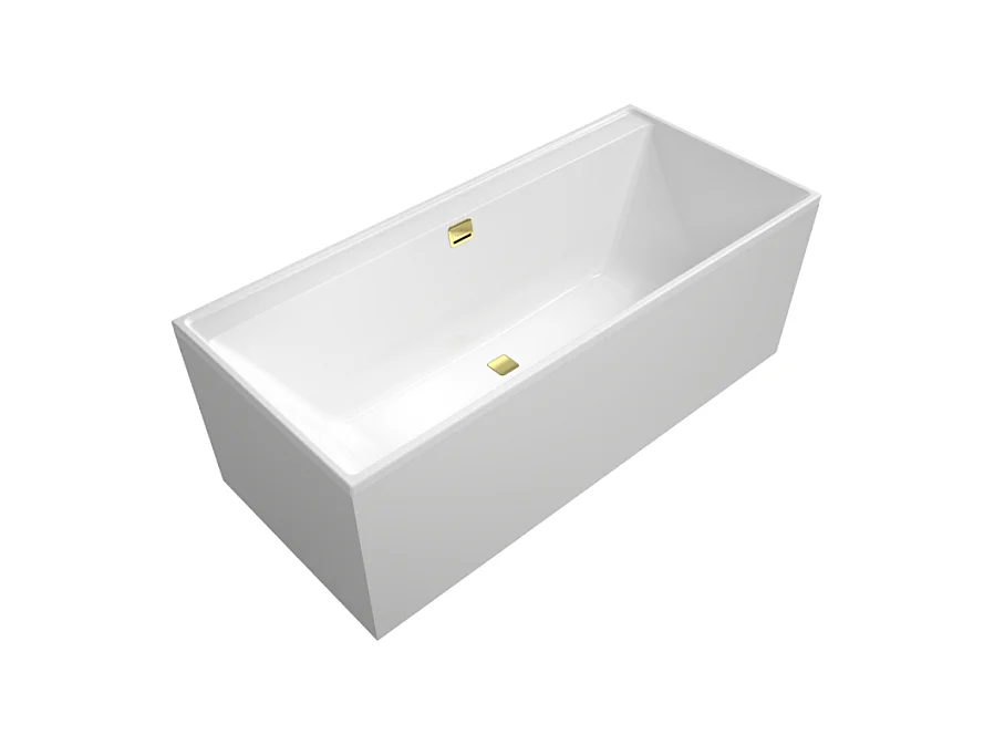 Baignoire droite 160 x 75 VILLEROY & BOCH Collaro acrylique Blanc avec vidage et trop-plein Gold