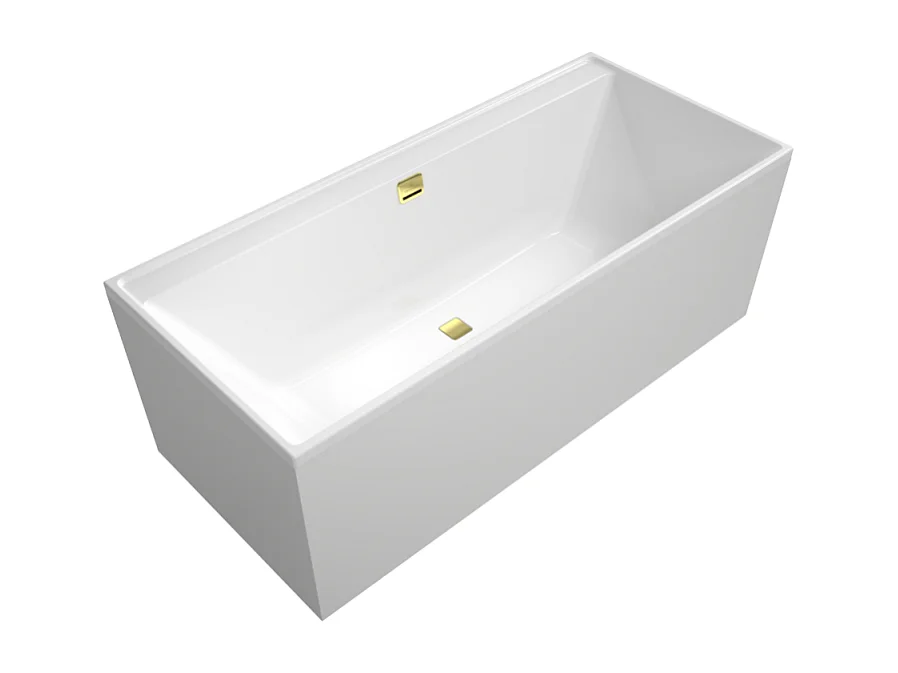 Baignoire droite 160 x 75 VILLEROY & BOCH Collaro acrylique Blanc avec vidage et trop-plein Gold