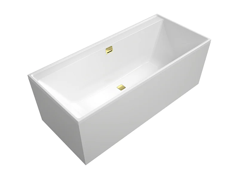 Baignoire droite 160 x 75 VILLEROY & BOCH Collaro acrylique Blanc avec vidage et trop-plein Gold