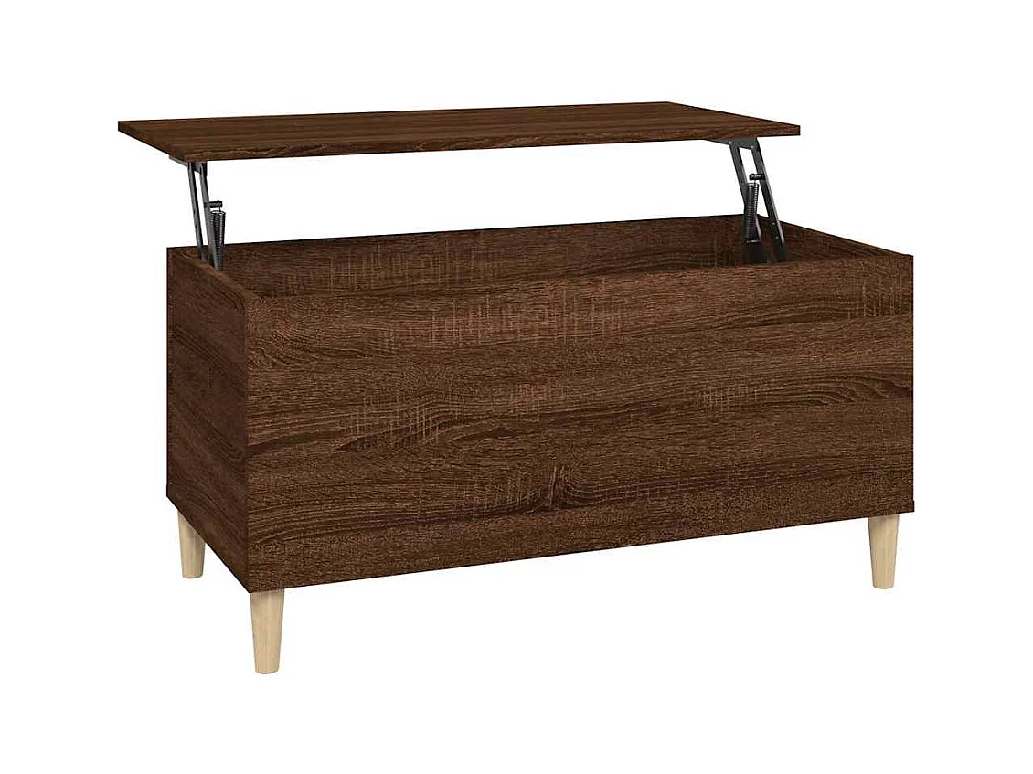 Table basse avec dessus bois marron 90 x 44.5 x 45 cm DEC038773