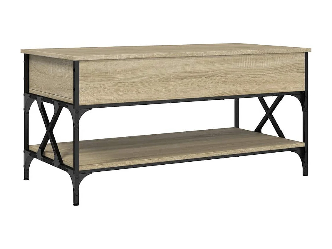 Table basse avec plateau métal marron 100 x 50 x 50 cm DEC038874