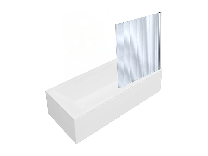 Baignoire rectangulaire VITRA Neon 170x75cm + Pare bain droit AURYS Raywall chromé profilé droite