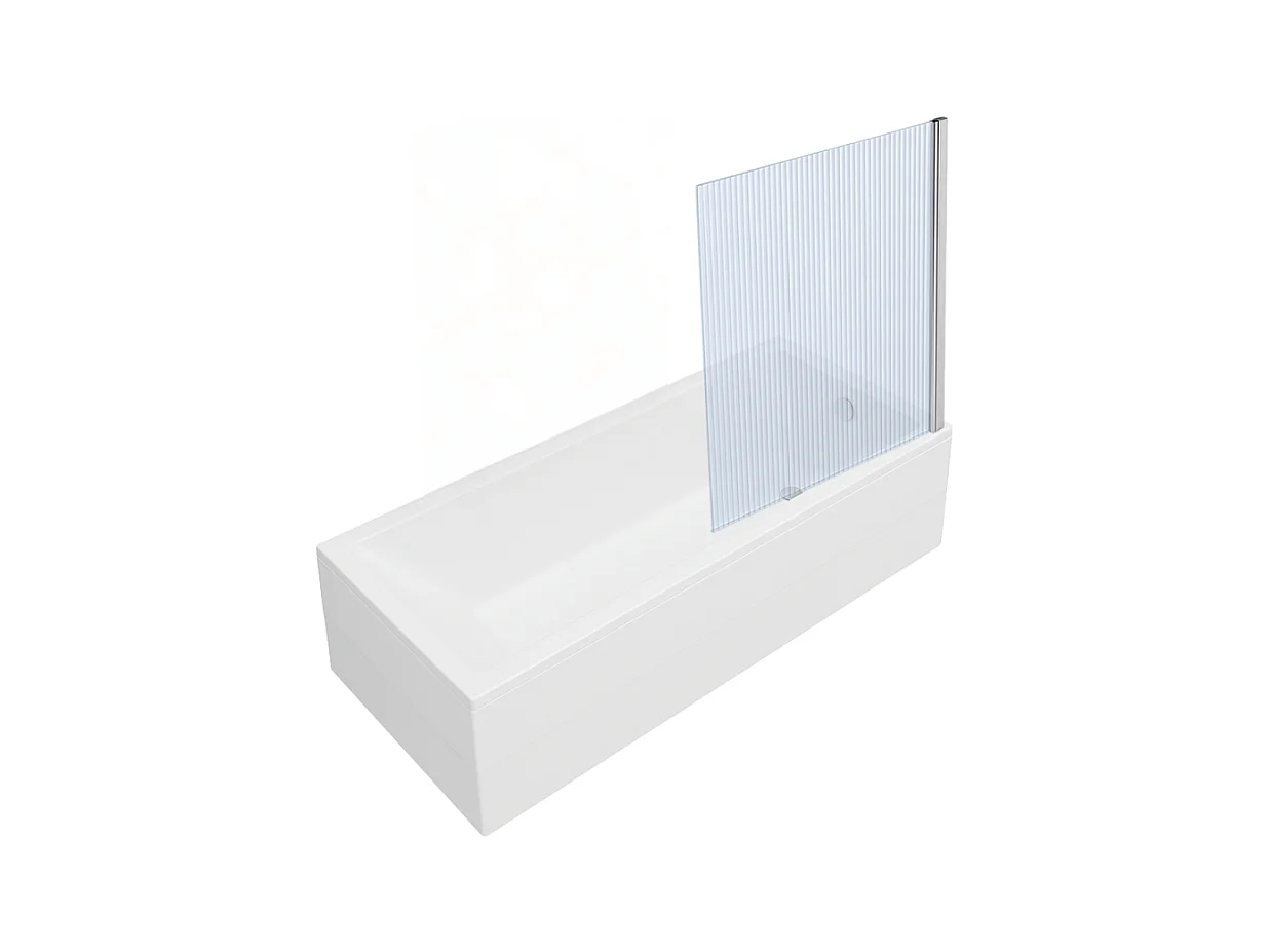 Baignoire rectangulaire VITRA Neon 170x75cm + Pare bain droit AURYS Raywall chromé profilé droite