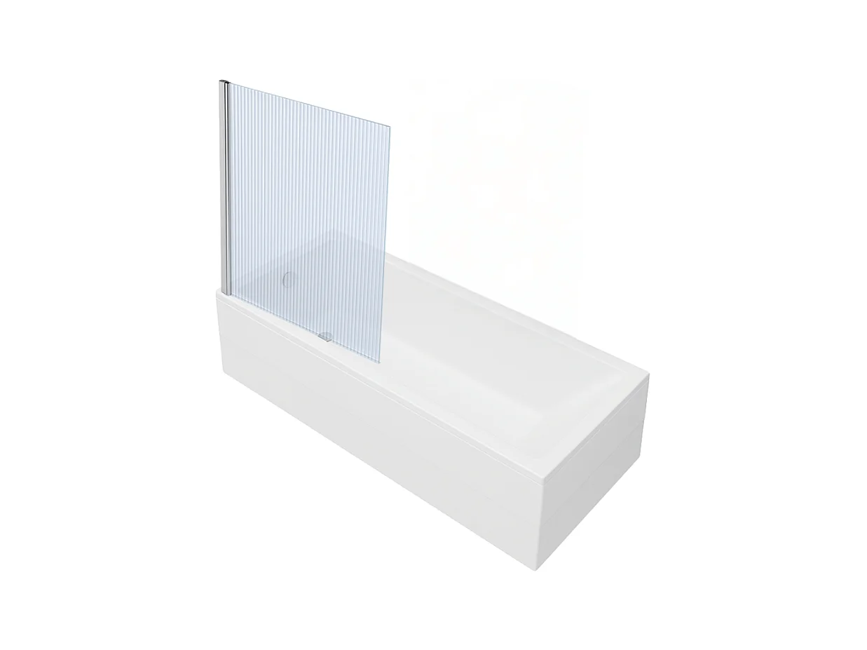 Baignoire rectangulaire VITRA Neon 170x75cm + Pare bain gauche AURYS Raywall chromé profilé gauche