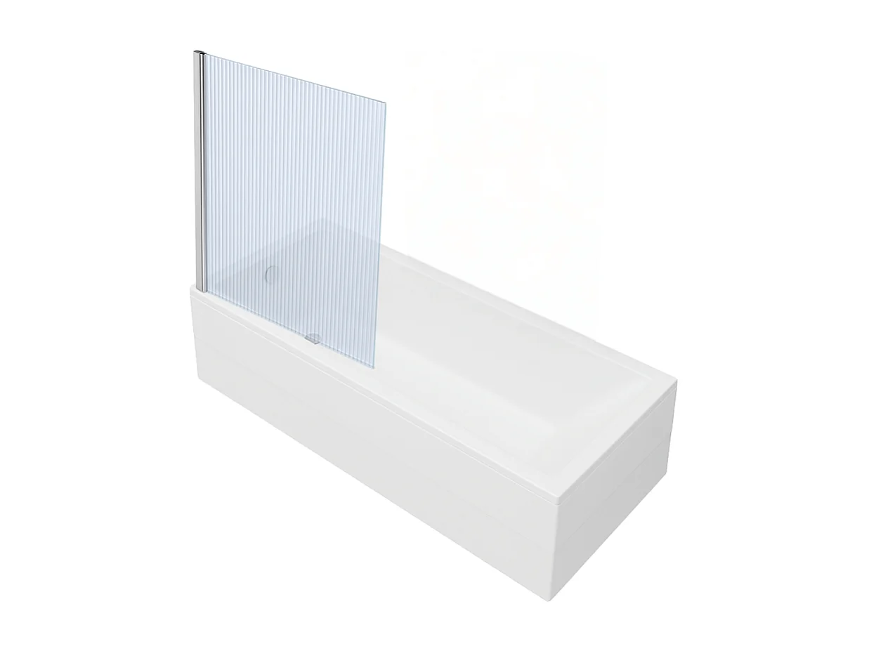 Baignoire rectangulaire VITRA Neon 170x75cm + Pare bain gauche AURYS Raywall chromé profilé gauche