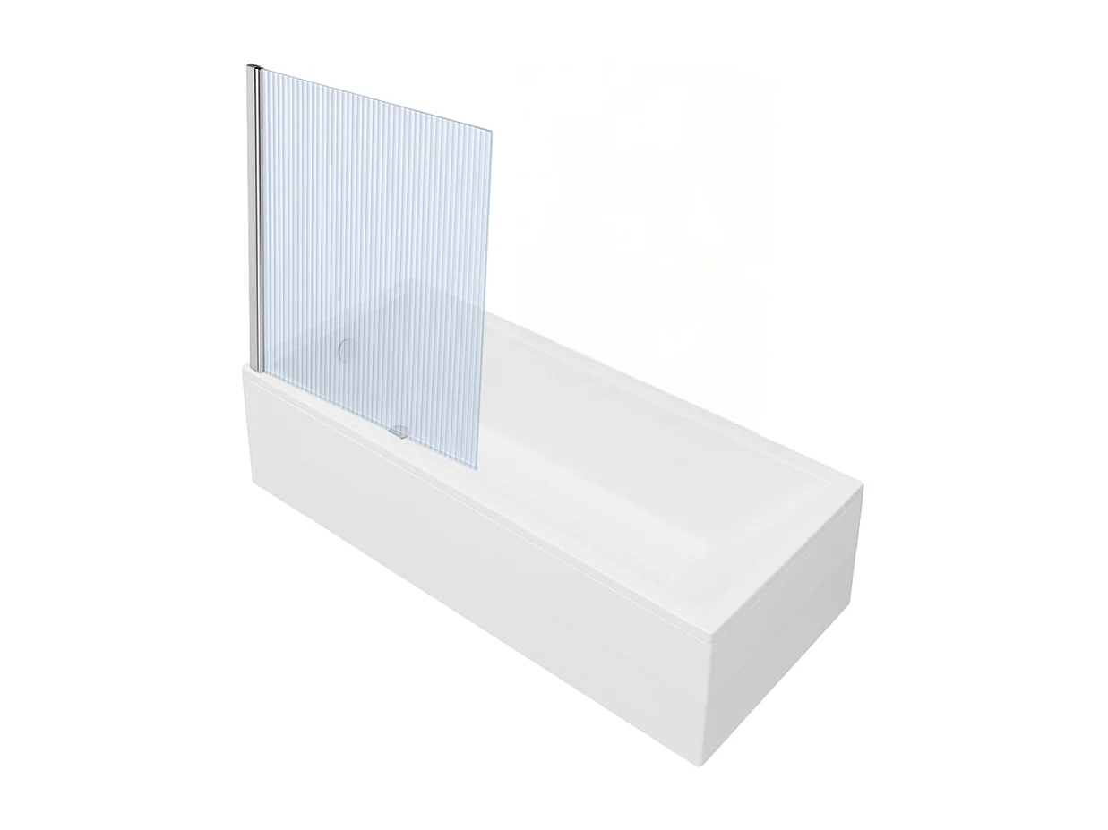 Baignoire rectangulaire VITRA Neon 170x75cm + Pare bain gauche AURYS Raywall chromé profilé gauche