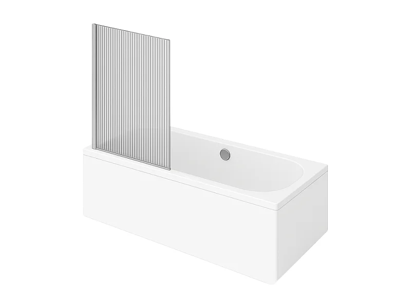 Baignoire droite VILLEROY ET BOCH Oberon quaryl 190 x 90 cm  + Pare bain gauche AURYS Raywall chromé