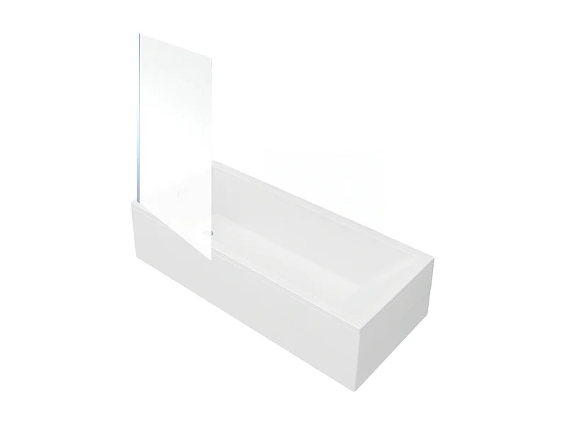 Baignoire rectangulaire VITRA Neon 170x75cm + Pare bain gauche AURYS Mist 1 chromé profilé gauche