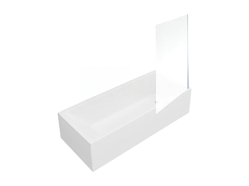 Baignoire rectangulaire VITRA Neon 170x75cm + Pare bain droit AURYS Mist 1 chromé profilé droite