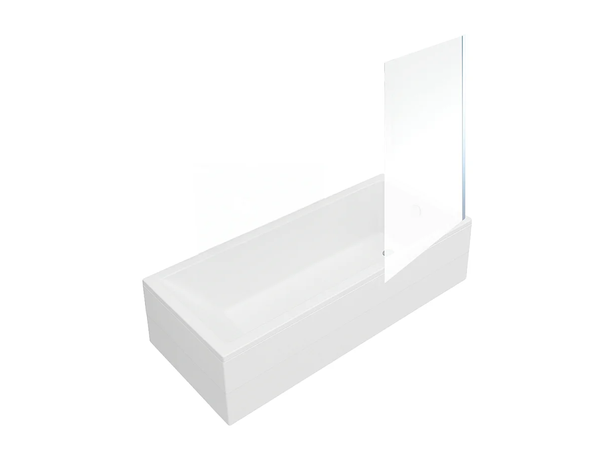 Baignoire rectangulaire VITRA Neon 170x75cm + Pare bain droit AURYS Mist 1 chromé profilé droite