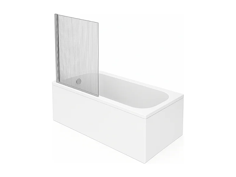 Baignoire droite VILLEROY ET BOCH Oberon quaryl 160 x 75 cm  + Pare bain gauche AURYS Raywall chromé