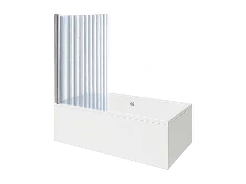 Baignoire rectangulaire VITRA Neon 180x80cm + Pare bain gauche AURYS Raywall chromé profilé gauche