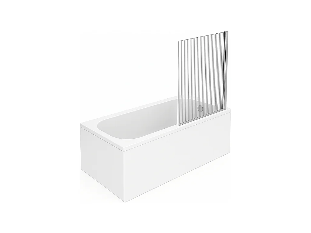 Baignoire droite VILLEROY ET BOCH Oberon quaryl 160 x 75 cm  + Pare bain droite AURYS Raywall chromé