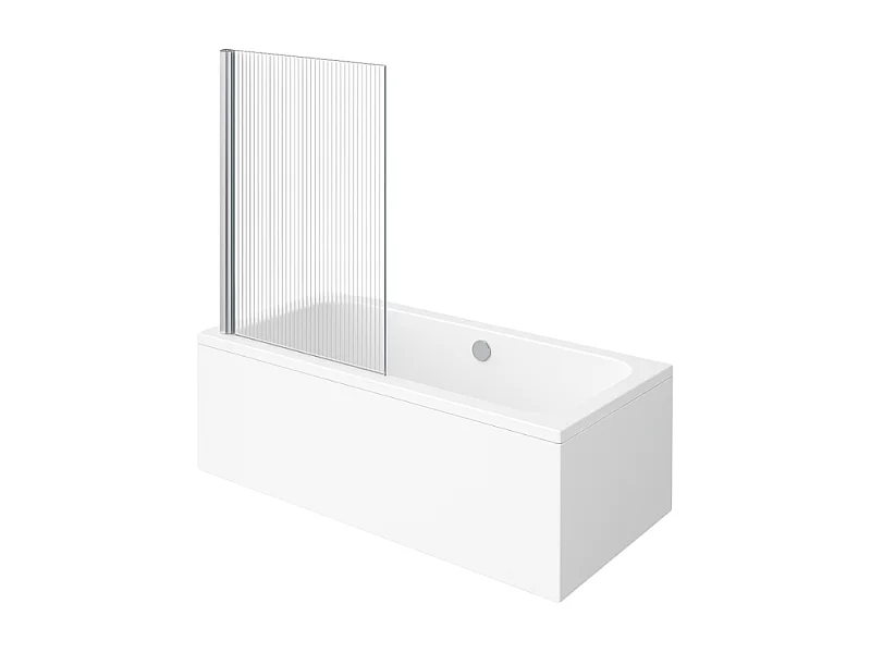 Baignoire droite VILLEROY & BOCH Architectura acrylique 180 x 80 cm  + Pare bain gauche AURYS Raywall chromé