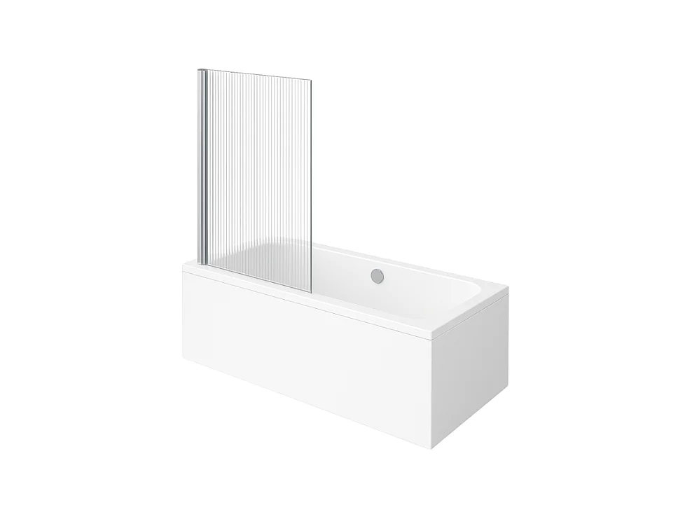 Baignoire droite VILLEROY & BOCH Architectura acrylique 180 x 80 cm  + Pare bain gauche AURYS Raywall chromé