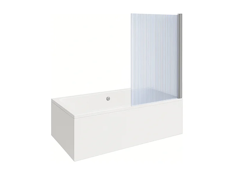 Baignoire rectangulaire VITRA Neon 180x80cm + Pare bain droit AURYS Raywall chromé profilé droite