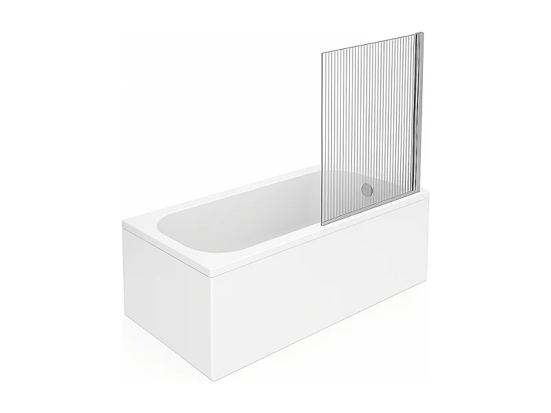 Baignoire droite VILLEROY ET BOCH Oberon quaryl 170 x 75 cm  + Pare bain droite AURYS Raywall chromé