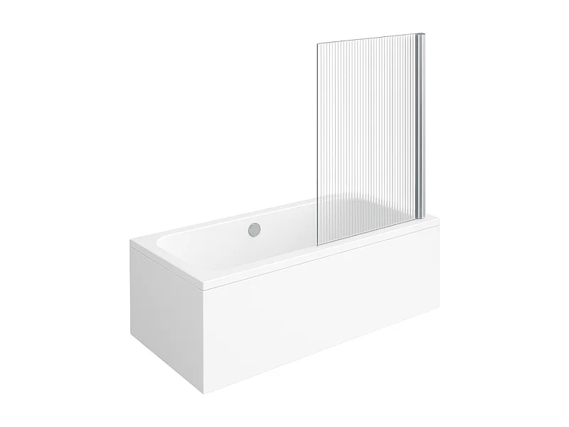 Baignoire droite VILLEROY & BOCH Architectura acrylique 190 x 90 cm  + Pare bain droite AURYS Raywall chromé