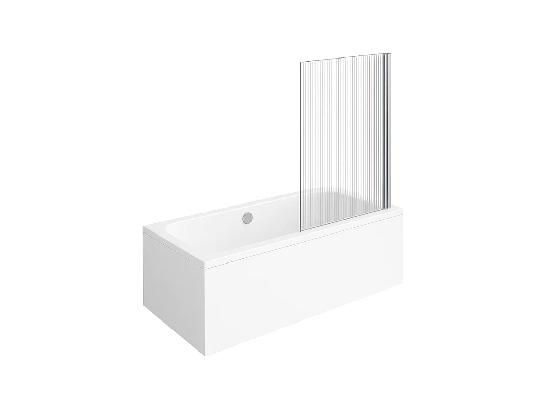 Baignoire droite VILLEROY & BOCH Architectura acrylique 190 x 90 cm  + Pare bain droite AURYS Raywall chromé