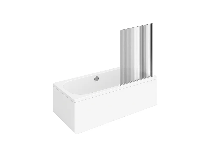 Baignoire droite VILLEROY ET BOCH Oberon quaryl 190 x 90 cm  + Pare bain droite AURYS Raywall chromé